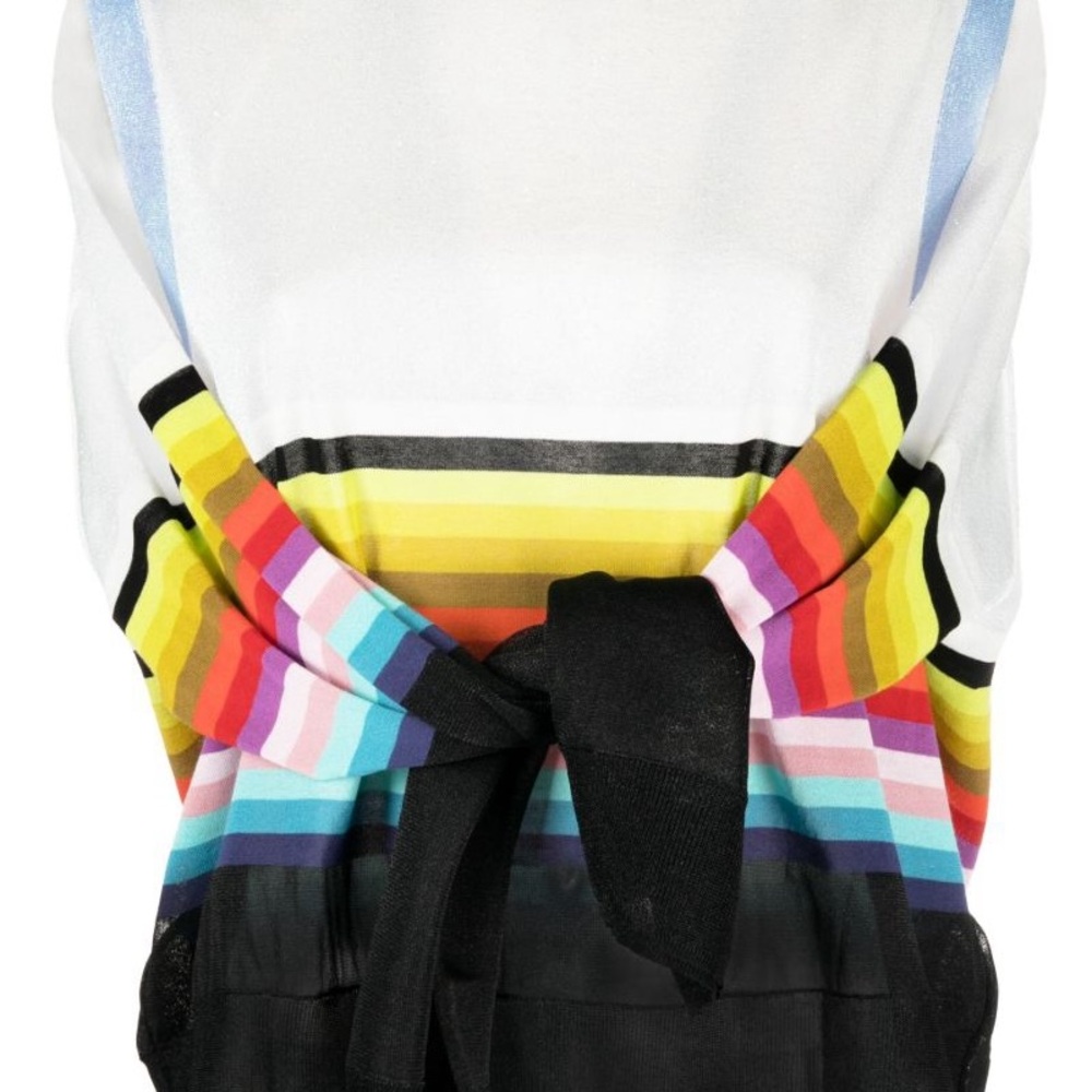 Christopher John Rogers Multicolor Striped Sheer Cardigan - Picture 2 of 6